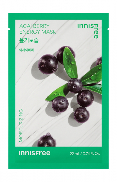 Innisfree Moisturizing Acai Berry Energy Mask Тканевая маска для упругости кожи лица с экстрактом ягод асаи